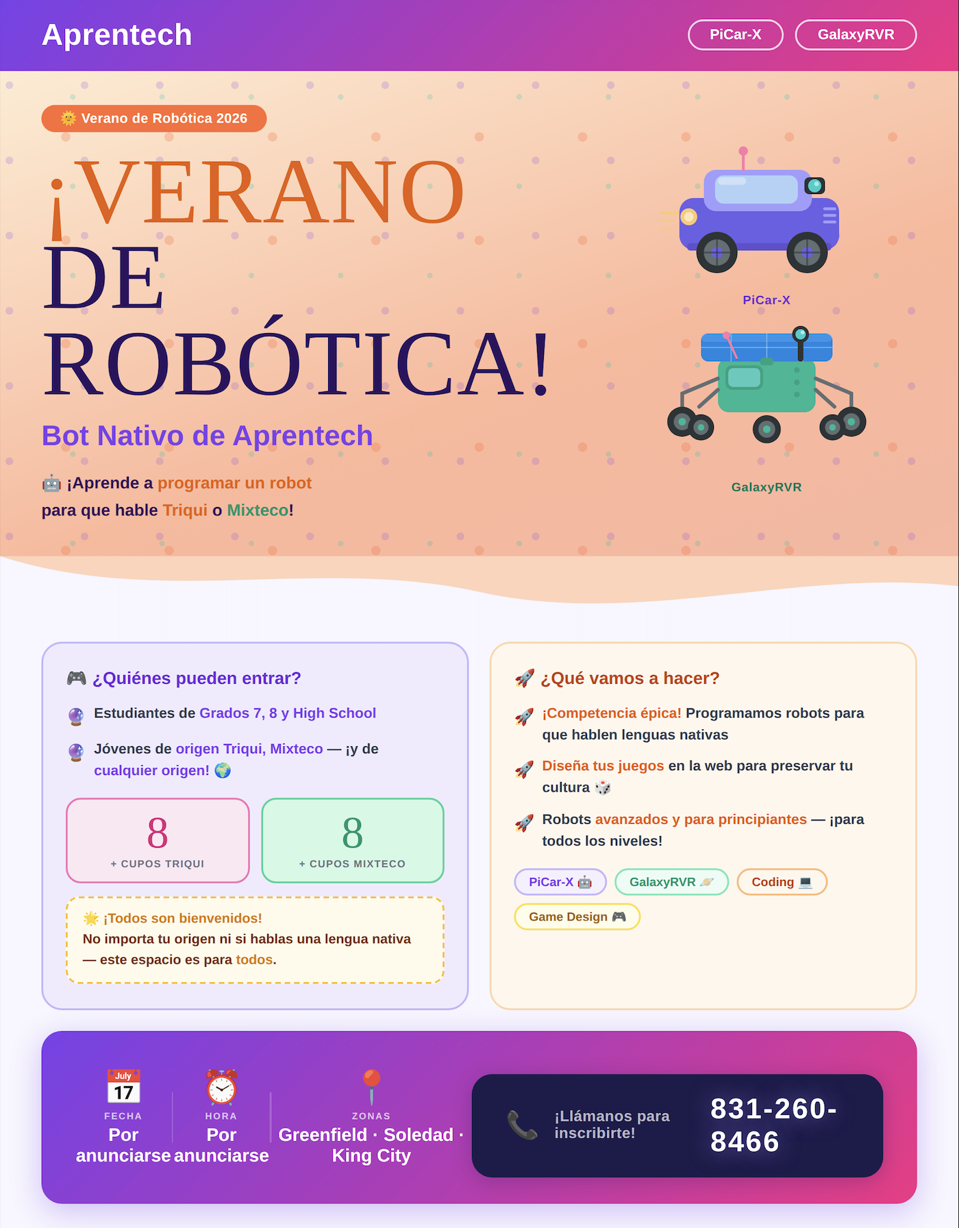 Aprentech summer program flyer